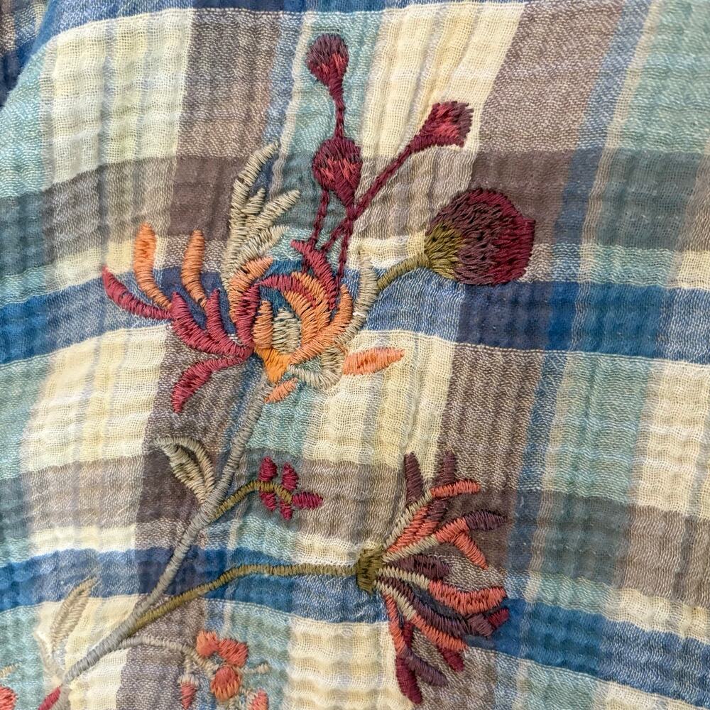 Johnny Was Workshop Viviana Effortless Silk Scarf Blouse Tunic Top Sz S  Boho - Picture 12 of 13